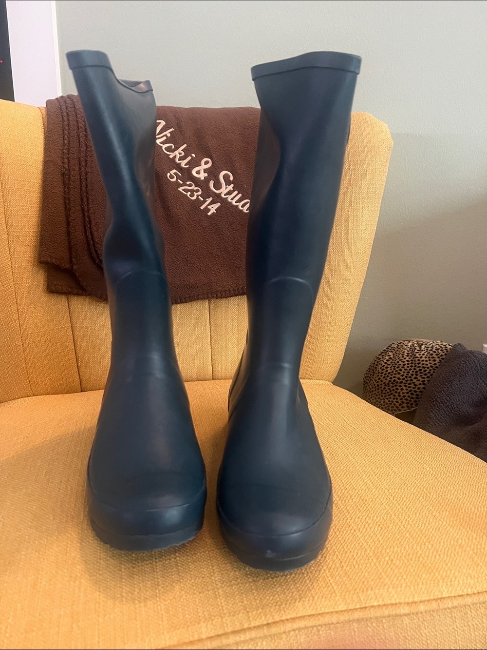 Nomad Navy Blue Tall Waterproof Rain Boots - Picture 3 of 5